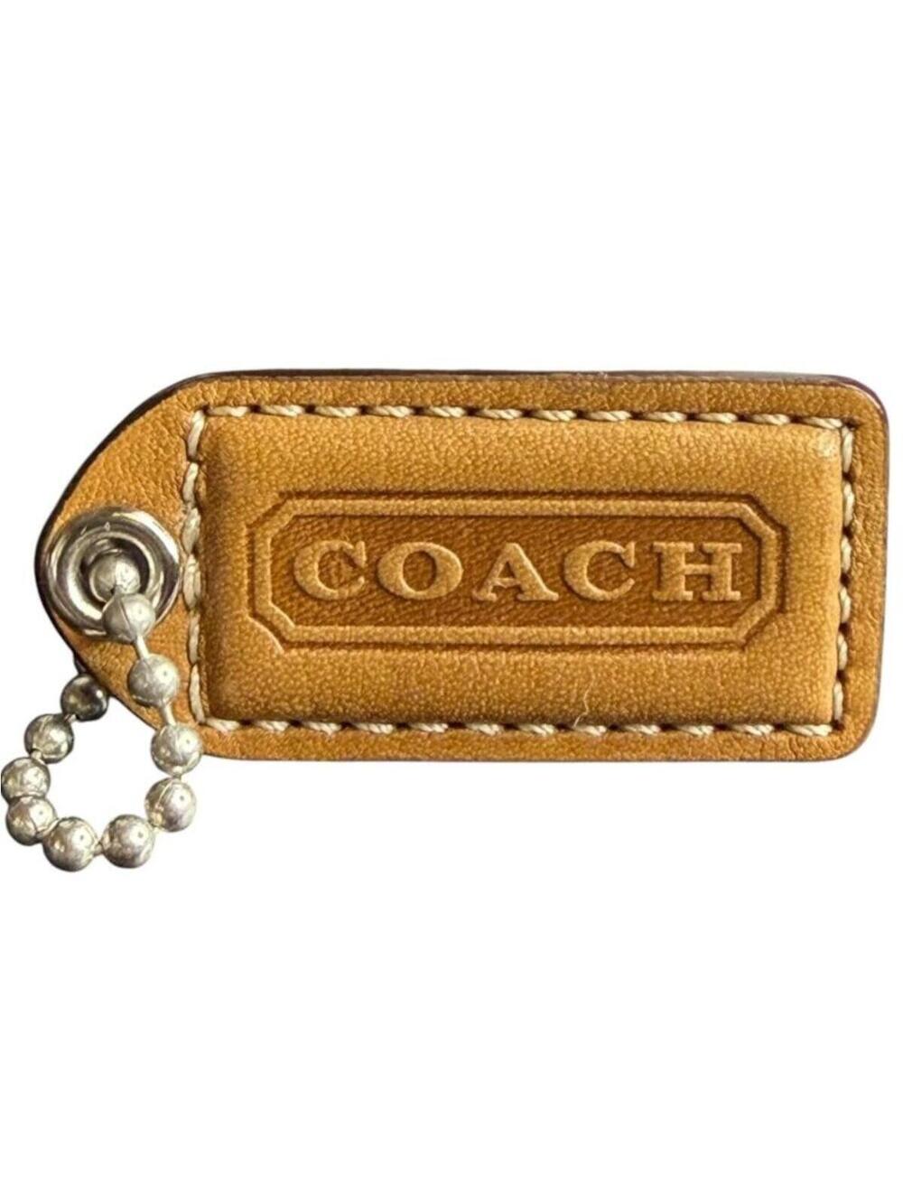 Coach Leather Hangtag - Tan (2")
